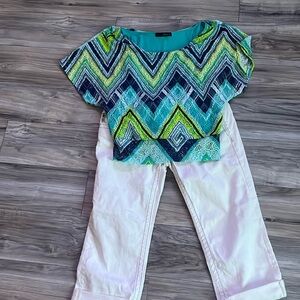 Multi color blue top